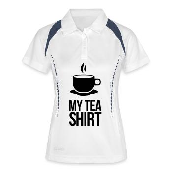 Tee shirt - Frauen Polo atmungsaktiv - Weiß/Navy - Vorne