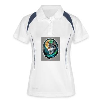 Mondwald-Wolfensiegel - Frauen Polo atmungsaktiv - Weiß/Navy - Vorne