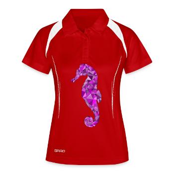 Purple Geometric Seahorse - Women's Polo breathable - white/navy - Front