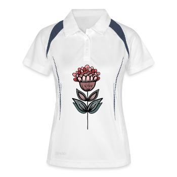 Handgezeichnete Blütenoase - Women's Polo breathable - white/navy - Front