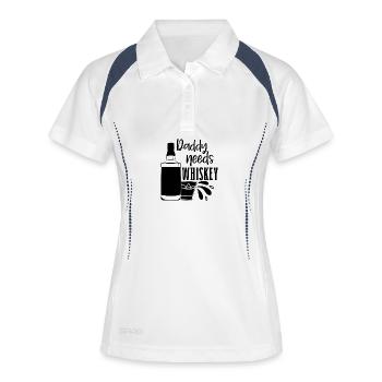Papa a besoin d’un verre Drôle de phrase - Polo respirant Femme - blanc/marine - Devant