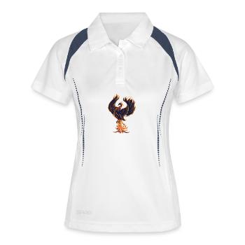 Phénix de feu en flammes - Polo respirant Femme - blanc/marine - Devant