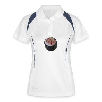 SUSHI Rolle - Frauen Polo atmungsaktiv - Weiß/Navy - Vorne