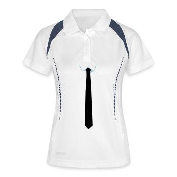 Stropdas - cravate - Polo respirant Femme - blanc/marine - Devant