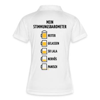Mein Stimmungsbarometer (Bier / V1 / POS) - Frauen Polo atmungsaktiv - Weiß/Navy - Hinten