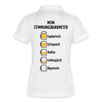 Mein Stimmungsbarometer (Bier / V2 / POS) - Frauen Polo atmungsaktiv - Weiß/Navy - Hinten