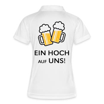 XEin Hoch (Zweifarben) - Frauen Polo atmungsaktiv - Weiß/Navy - Hinten