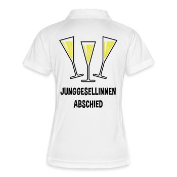 Junggesellinnenabschied Sektgläser Trichter Zu 2C - Frauen Polo atmungsaktiv - Weiß/Navy - Hinten
