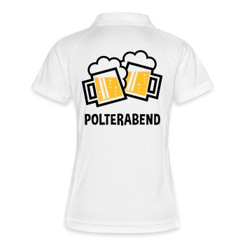 Polterabend (JGA Bier Bayrische Bierkrüge / 2C) - Frauen Polo atmungsaktiv - Weiß/Navy - Hinten