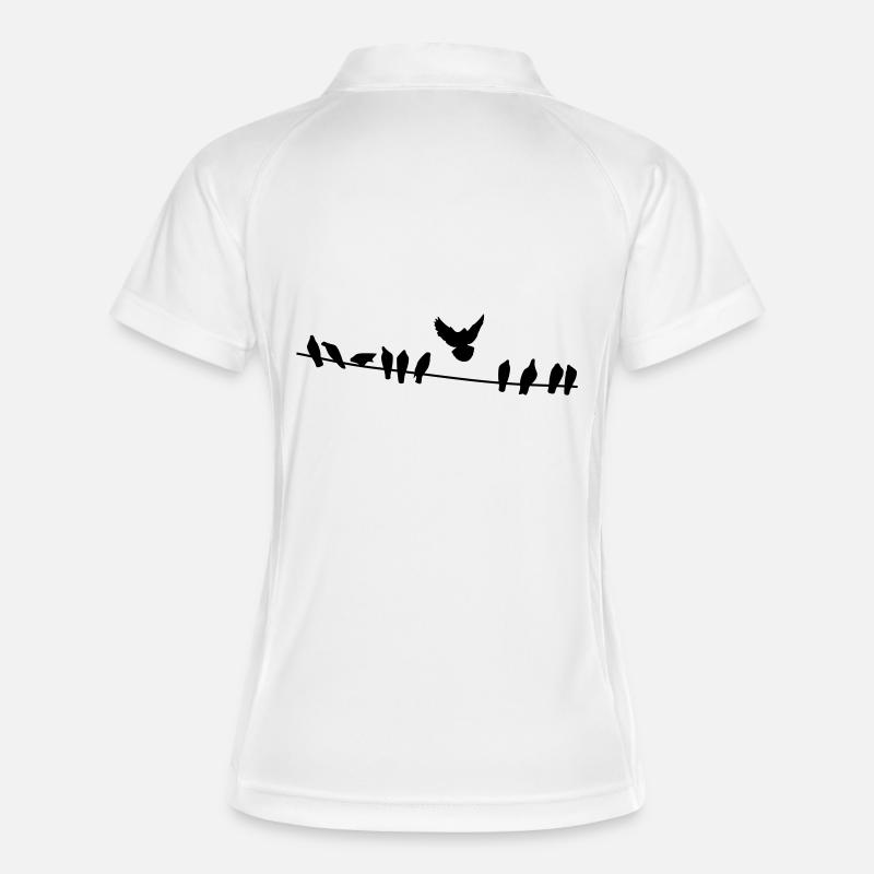 Birds on a wire - Women's Polo breathable - white/navy