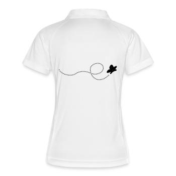 schmetterling - Frauen Polo atmungsaktiv - Weiß/Navy - Hinten