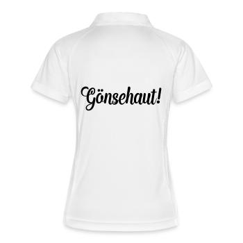 gänsehaut - Frauen Polo atmungsaktiv - Weiß/Navy - Hinten