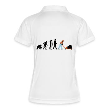 evolution_lagerist_hubwagen_09_201603_3c - Frauen Polo atmungsaktiv - Weiß/Navy - Hinten