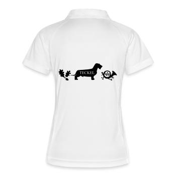 teckels de chasse - Polo respirant Femme - blanc/marine - Dos