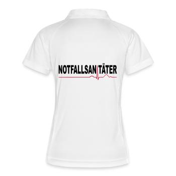 Notfallsanitäter - Frauen Polo atmungsaktiv - Weiß/Navy - Hinten