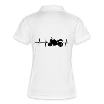 MON CŒUR BAT POUR LES MOTOS - Polo respirant Femme - blanc/marine - Dos