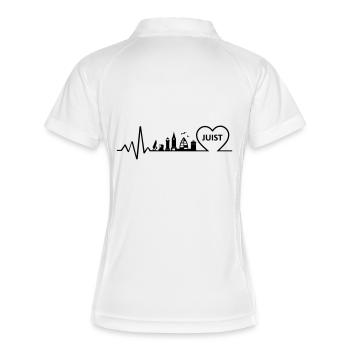 Skyline - Juist Herz Puls - Frauen Polo atmungsaktiv - Weiß/Navy - Hinten
