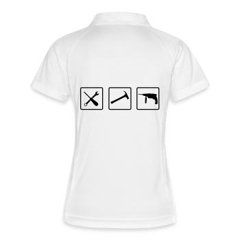 handwerker_1__f1 - Women's Polo breathable - white/navy - Back
