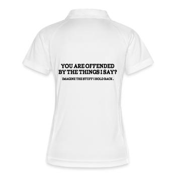 Funny Quotes: You Are Offended? - Women's Polo breathable - white/navy - Back