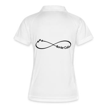 Border Collie Hunderassen doglovers endlos Symbol - Frauen Polo atmungsaktiv - Weiß/Navy - Hinten