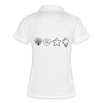 Meeresboden Muscheln Seestern - Frauen Polo atmungsaktiv - Weiß/Navy - Hinten