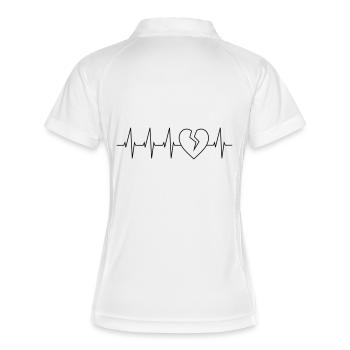 Heartbeat coeur brisé - Polo respirant Femme - blanc/marine - Dos