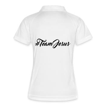 l'équipage de l'équipe de copains hashtag jésus ch - Polo respirant Femme - blanc/marine - Dos