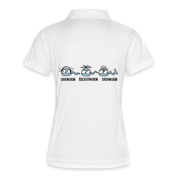 drei Musen - Frauen Polo atmungsaktiv - Weiß/Navy - Hinten