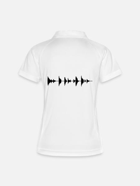 Wellenform - Drumloop - Sample - Beat - Frauen Polo atmungsaktiv - Weiß/Navy