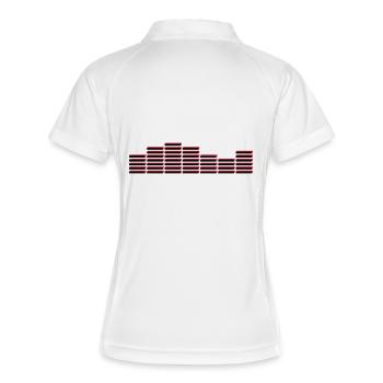EQ EQUALIZER Frequenz BEAT MUSIK SOUND Techno - Frauen Polo atmungsaktiv - Weiß/Navy - Hinten