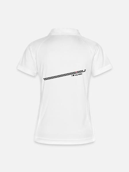 i love my bike - Polo respirant Femme - blanc/marine