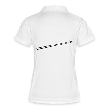 flugzeug - Frauen Polo atmungsaktiv - Weiß/Navy - Hinten