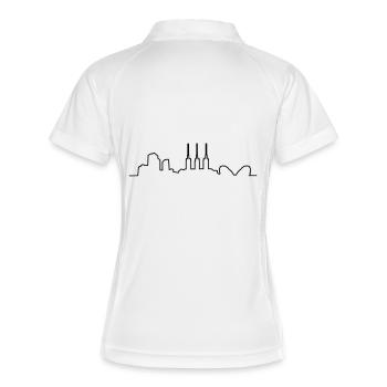 Hannover // Skyline // Silhouette // Skylineshirt - Frauen Polo atmungsaktiv - Weiß/Navy - Hinten