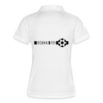 Streifen Soccer Dad Logo - Frauen Polo atmungsaktiv - Weiß/Navy - Hinten