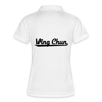 Wing Chun - Frauen Polo atmungsaktiv - Weiß/Navy - Hinten