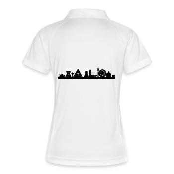 Ruhrpott-Skyline - Frauen Polo atmungsaktiv - Weiß/Navy - Hinten