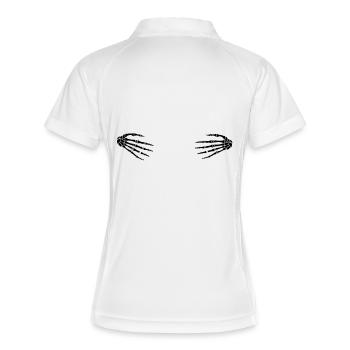 skelett_haende_2___f1 - Polo respirant Femme - blanc/marine - Dos