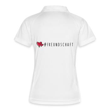 freundschaft herzen - Frauen Polo atmungsaktiv - Weiß/Navy - Hinten