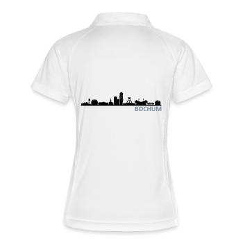 Skyline - Bochum - Frauen Polo atmungsaktiv - Weiß/Navy - Hinten