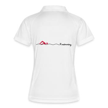 love swimming - Frauen Polo atmungsaktiv - Weiß/Navy - Hinten