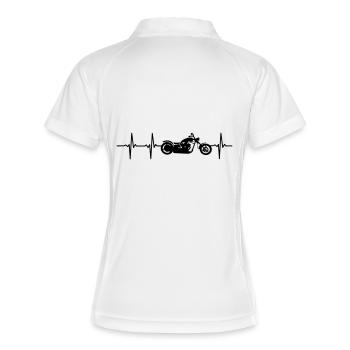 Motorrad T-Shirt Geschenk Idee Lustig Sprüche Love - Frauen Polo atmungsaktiv - Weiß/Navy - Hinten