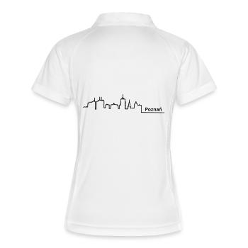posnan skyline - Frauen Polo atmungsaktiv - Weiß/Navy - Hinten