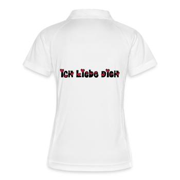 ich liebe dich - Frauen Polo atmungsaktiv - Weiß/Navy - Hinten