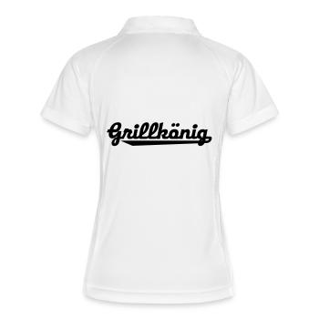 grillen - Frauen Polo atmungsaktiv - Weiß/Navy - Hinten