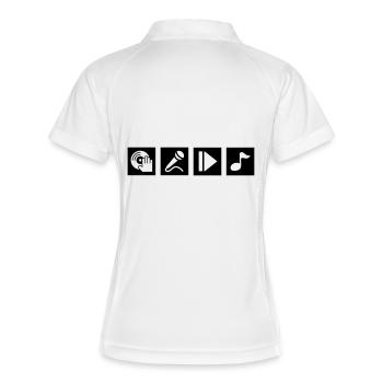 DJ, Singen, Play, Musik - Frauen Polo atmungsaktiv - Weiß/Navy - Hinten