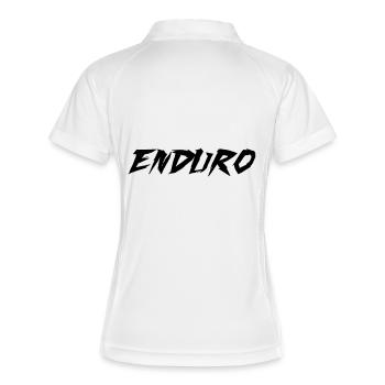 Enduro Schriftzug - Frauen Polo atmungsaktiv - Weiß/Navy - Hinten