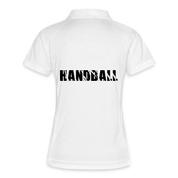 handball - Frauen Polo atmungsaktiv - Weiß/Navy - Hinten