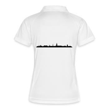 Skyline Stockholm - Frauen Polo atmungsaktiv - Weiß/Navy - Hinten