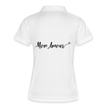 mon amour - Frauen Polo atmungsaktiv - Weiß/Navy - Hinten