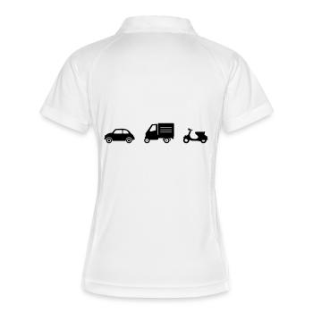 italienische Fahrzeuge - Frauen Polo atmungsaktiv - Weiß/Navy - Hinten